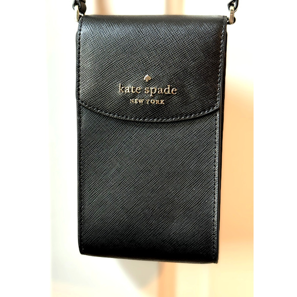 Kate Spade New York Staci North South Crossbody Bag in Black Leather Brand New - Picture 1 of 12